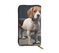 YYHWHJDE ovely Pet Dog Beagle Printed Leather long clutch wallet Designed for fashion girls and women stylish and personalized 7.48 x 4.13 in, Black, One Size