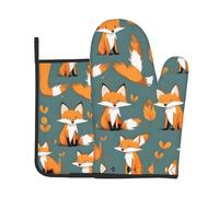 YYHWHJDE Oven mittens and oven mitts set (2-pack)