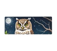 YYHWHJDE Owl At Night Pattern Extra Large Mouse Pad Strong Adhesion, Durable, Precise Locking Edge 12x31.5in