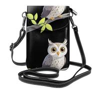 YYHWHJDE Owl Chirping On A Willow Branch Prints Small Leather Women'S Crossbody Flip Phone Bag, Waterproof And Durable