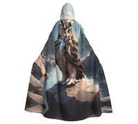 YYHWHJDE Owl On The Rocks Prints Adult Hooded Cloak is a super large, comfortable, and durable Halloween hooded poncho