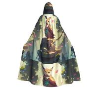 YYHWHJDE Owl on the stone Prints Halloween Adult Hooded Cloak for Parties and Costumes