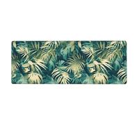 YYHWHJDE Palm Tree Green Leaves Picture Extra Large Mouse pad, Computer Office Anti Slip Gaming Keyboard Thickened Version 12x31.5in