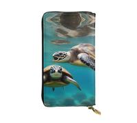 YYHWHJDE Palm Trees and Sea Turtles Diving Underwater Printing Quality Leather Long Clutch Wallet Designed for Fashion Girls and Women Stylish 7.48 x 4.13 in