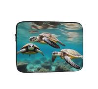 YYHWHJDE Palm Trees and Sea Turtles Diving Underwater Prints Protective Shockproof Portable Laptop Sleeve Case 13 inch for Men and Women Business Travel, and Office Daily Use