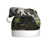 YYHWHJDE Panda cubs in the forest Pattern Christmas Hat for Adult quality festive accessory crafted soft, lightweight