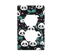 YYHWHJDE Panda Cute face Pattern Double Socket Wall Panel Decorative for Residential and Commercial Areas 4.5x2.76in