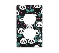 YYHWHJDE Panda Cute face Prints Double Socket Wall Panel Decorative for Residential and Commercial Areas 4.5x2.76in