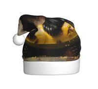 YYHWHJDE Panda on a banana Pattern Christmas Hat for Adult quality festive accessory crafted soft, lightweight