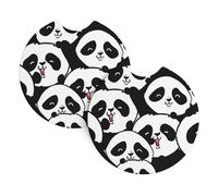 YYHWHJDE Panda Pattern Prints Car Cup Coasters 2-Pack - Premium Neoprene Drink Throws, Protect Cup Holders & Enhance Your Drive - Waterproof, Non-Slip Grip
