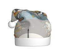 YYHWHJDE Paris City Tree Eiffel Tower Art Prints Christmas Hat for Adult Making It a Fun and Durable Gift for Men and Women