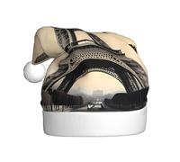 YYHWHJDE Paris Eiffel Tower Butterfly Pattern Christmas Hat for Adult quality festive accessory crafted soft, lightweight