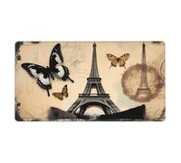 YYHWHJDE Paris Eiffel Tower Butterfly pattern Large office gaming mouse pad 16 x 29.5 in : Strong adhesion and durability Thickened and anti-slip