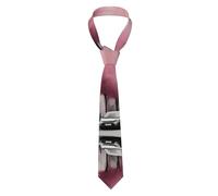YYHWHJDE Paris Street Eiffel Tower Pink Floral Picture Men's Necktie - Soft and Durable Polyester Fiber Tie for Business and Special Occasions