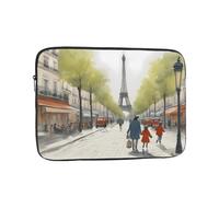 YYHWHJDE Paris Street Scene Eiffel Tower Picture Shockproof Portable Laptop Sleeve Case 15 inch for Men and Women Business Travel, School, and Office Daily Use