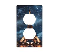 YYHWHJDE Paris Tower Pattern Double Socket Wall Panel Decorative for Residential and Commercial Areas 4.5x2.76in