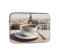 YYHWHJDE Parisian Coffee Eiffel Tower Prints Protective Shockproof Portable Laptop Sleeve Case 12 inch for Men and Women Business Travel, and Office Daily Use