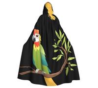 YYHWHJDE Parrot On Willow Branch Prints Halloween Adult Hooded Cape Men'S And Women'S Clothing Mantle Role-Playing