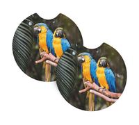 YYHWHJDE Parrots Prints Car Cup Coasters 2-Pack - The Ideal Housewarming Gift for Car Owners - High-Grade Neoprene Throw, Effortless Style & Protection