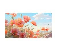 YYHWHJDE Pastel Poppies picture Large office gaming mouse pad 16 x 29.5 in : Strong adhesion and durability Thickened and anti-slip
