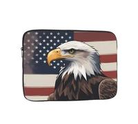 YYHWHJDE Patriotic Bald Eagle with American Flag Prints Protective Shockproof Portable Laptop Sleeve Case 13 inch for Men and Women Business Travel, and Office Daily Use