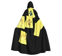 YYHWHJDE Paw Prints On Sticky Notes Pattern Halloween Adult Hooded Cape Cloak No Zipper, Comfortable For Costume Parties