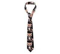 YYHWHJDE Peach Blossom Red Panda Prints Men's Necktie Soft & Comfortable, Non-Deforming, Fade-Resistant, Durable (57X3.1 inch)
