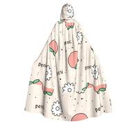 YYHWHJDE Peachy Cutie Pattern Halloween Adult Hooded Cloak for various party and carnival settings