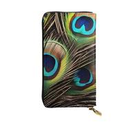 YYHWHJDE Peacock Feathers Picture Quality Leather Long Clutch Wallet Designed for Fashion Girls and Women Stylish 7.48 x 4.13 in