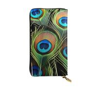 YYHWHJDE Peacock Feathers Picture Quality Leather Long Clutch Wallet Designed for Fashion Girls and Women Stylish 7.48 x 4.13 in