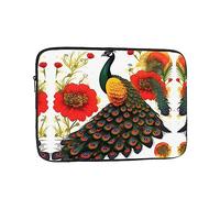 YYHWHJDE Peacock Red Flower Prints Protective Shockproof Portable Laptop Sleeve Case 17 inch for Men and Women Business Travel, and Office Daily Use