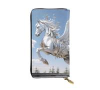 YYHWHJDE Pegasus Printed Leather long clutch wallet Designed for fashion girls and women stylish and personalized 7.48 x 4.13 in, Black, One Size