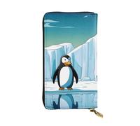 YYHWHJDE Penguin Antarctica Ice Prints Leather long clutch wallet Designed for fashion girls and women stylish and personalized 7.48 x 4.13 in, Black, One Size