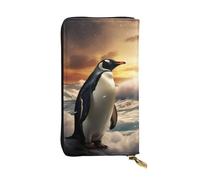 YYHWHJDE Penguin sea Printing Quality Leather Long Clutch Wallet Designed for Fashion Girls and Women Stylish 7.48 x 4.13 in