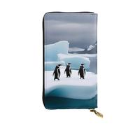 YYHWHJDE Penguins On The Iceberg Picture Leather long clutch wallet Designed for fashion girls and women stylish and personalized 7.48 x 4.13 in, Black, One Size