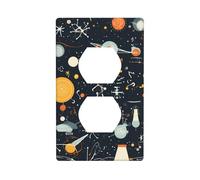 YYHWHJDE Physics Print Pattern Double Socket Wall Panel Decorative is Durable and Suitable for Socket Light Switch Accessories 4.5x2.76in