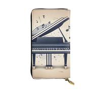 YYHWHJDE Piano Music Symbol Printing Quality Leather Long Clutch Wallet Designed for Fashion Girls and Women Stylish 7.48 x 4.13 in