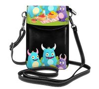 YYHWHJDE Picnic Monsters Prints Small Leather Women'S Crossbody Flip Phone Bag, Waterproof And Durable