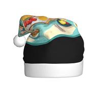 YYHWHJDE Picnic on the sea floor Prints Christmas Hat for Adult Soft, lightweight Holiday party use