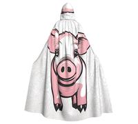 YYHWHJDE Pig Background Printing Halloween Adult Hooded Cloak for Parties and Costume Events