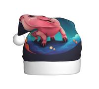 YYHWHJDE Pig On The Colorful Moon Pattern Christmas Hat | for Adult Plush Festive Throw for Holiday Parties & Costume Events