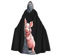 YYHWHJDE Piglet Building A Wall Prints Halloween Adult Hooded Cape Men'S And Women'S Clothing Mantle Role-Playing