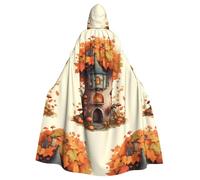 YYHWHJDE Pinecone Cottage Prints Adult Hooded Cloak is a super large, comfortable, and durable Halloween hooded poncho