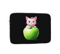 YYHWHJDE Pink cat in The Green Apple Picture Shockproof Portable Laptop Sleeve Case 15 inch for Men and Women Business Travel, School, and Office Daily Use