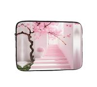 YYHWHJDE Pink Cherry Blossom Staircase Prints Protective Shockproof Portable Laptop Sleeve Case 13 inch for Men and Women Business Travel, and Office Daily Use
