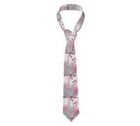 YYHWHJDE Pink Flamingo Pattern Men's Necktie for Business, Daily Wear, Work, Birthdays, Weddings, Parties, Banquets Easy Care 57X3.1 In