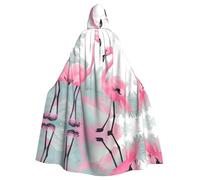 YYHWHJDE Pink Flamingo Printing Halloween Adult Hooded Cloak for Parties and Costume Events