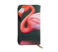 YYHWHJDE Pink Flamingo Printing Quality Leather Long Clutch Wallet Designed for Fashion Girls and Women Stylish 7.48 x 4.13 in