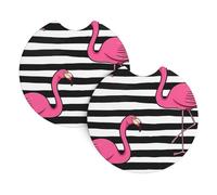 YYHWHJDE Pink Flamingo Prints Car Cup Coasters 2-Pack - Premium Neoprene Drink Throws, Protect Cup Holders & Enhance Your Drive - Waterproof, Non-Slip Grip
