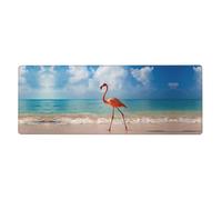 YYHWHJDE Pink Flamingo Walking on The Beach Prints Mouse Pad 12x31.5in